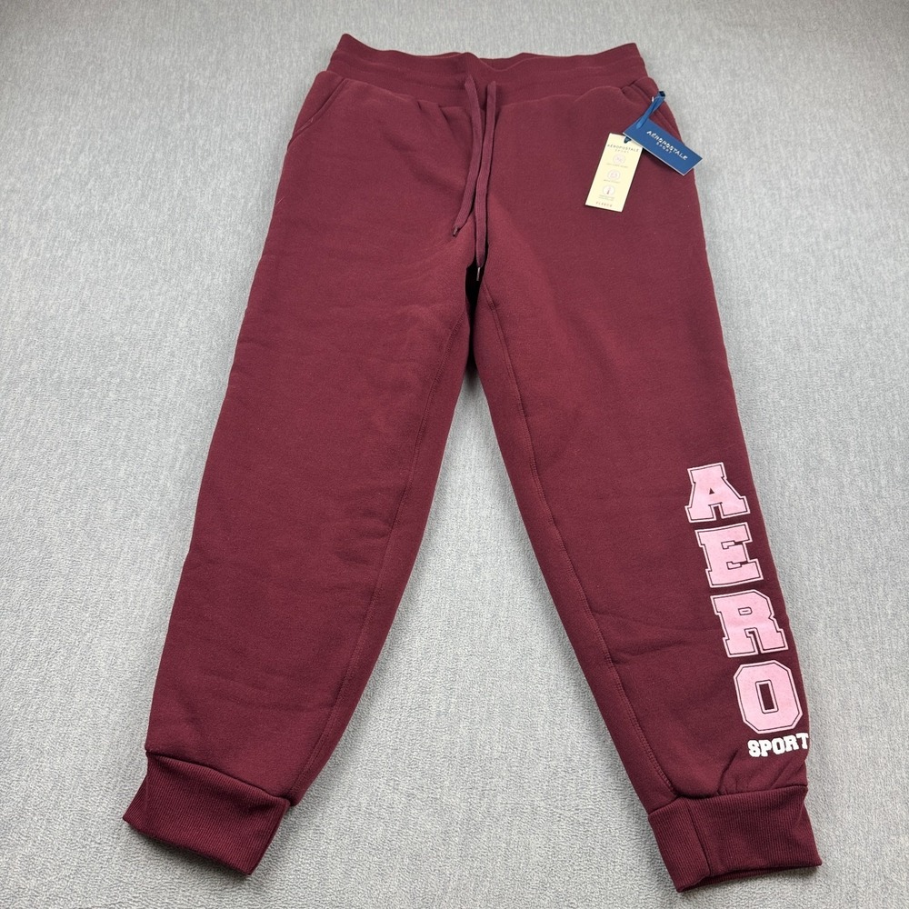 Aeropostale Sport Pants Womens Large Red Fleece Lined Jogger Sweatpants Athletic